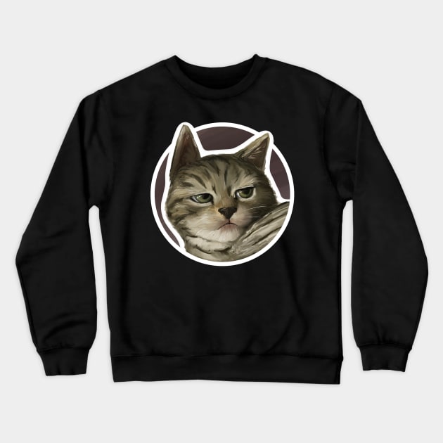 Bored cat round Crewneck Sweatshirt by Pushi